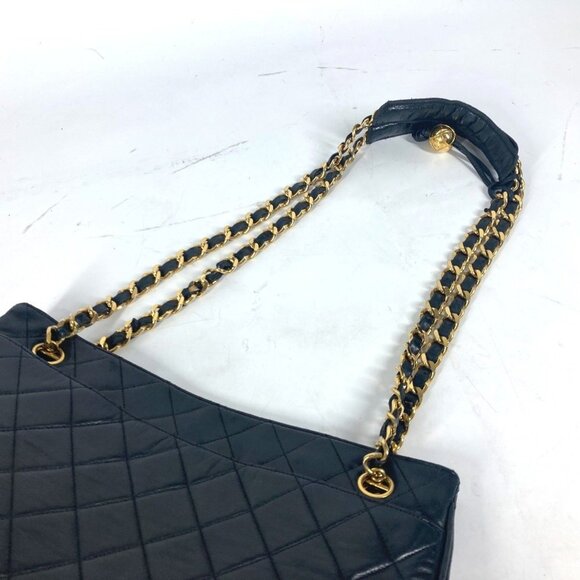 CHANEL Vintage Black Lambskin Leather Coco Mark Shoulder Bag - Picture 10 of 16